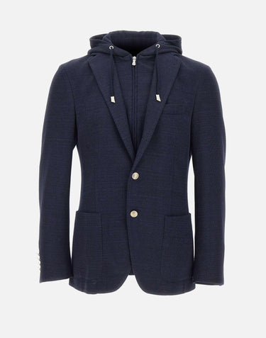 Giacca in misto cotone con pettorina M75GIAK06 TES0M02211 ELEVENTY 