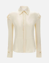 Camicia in raso con nodi 1226WSH007231A IVORY VICTORIA BECKHAM 
