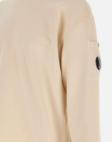 "Brushed and Emerized Diagonal Fleece Boxy Crewneck" 19CMSS058A 006372G402 C.P. COMPANY 
