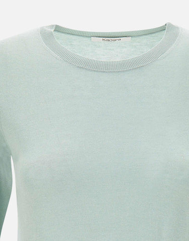 Maglia in misto seta a maniche corte 199021 239 KANGRA 