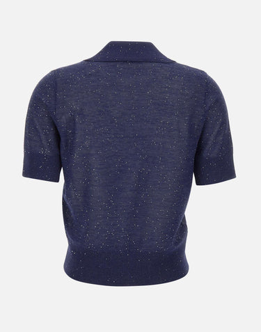 Polo con micro paillettes 390026 809 KANGRA 