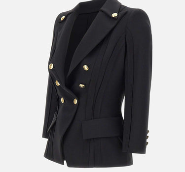 Giacca in doppio crêpe stretch con motivi a taglio vivo GI21861E2 110 ELISABETTA FRANCHI 