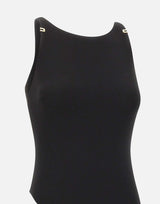 Body in jersey crêpe con dettagli logo BO03462E2 110 ELISABETTA FRANCHI 