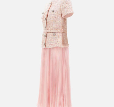 Abito midi su misura in bouclé con paillettes 164MP PINK SELF-PORTRAIT 