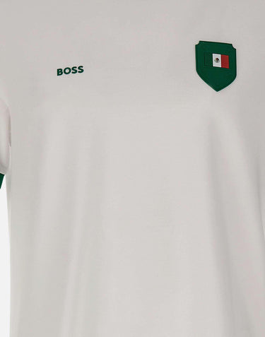 T-shirt in cotone elasticizzato con bandiera 50562134 120 BOSS 