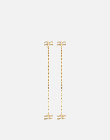 Orecchini  pendenti in ottone con logo doppia C e strass OR50K51E2 U95 ELISABETTA FRANCHI 