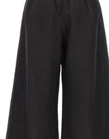 Pantaloni palazzo in lino W01340881 BLACK MAURIZIO MYKONOS 
