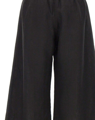 Pantaloni palazzo in lino W01340881 BLACK MAURIZIO MYKONOS 