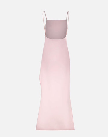 Abito lungo in crêpe con schiena scoperta 126CRO805PL0159 LTPINK COURREGES 