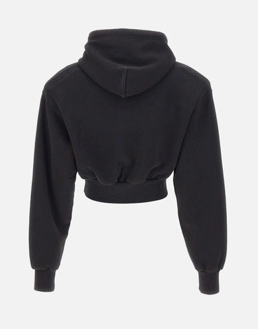Felpa crop con cappuccio VAQ11T029 BLACK VAQUERA 