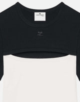 T-shirt "Slash Contrast" 326JTS272JS0203 BLACKHERWHT COURREGES 