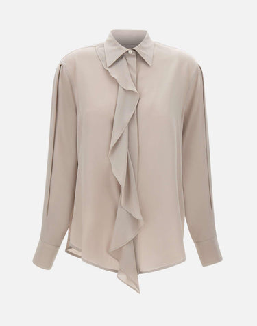 Camicia  "Asymmetric Ruffle Blouse" in seta 1125WSH005505A HEATHER VICTORIA BECKHAM 
