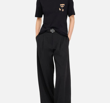 T-shirt con ricamo e strass MF5416JS923 M9957 LIU-JO 