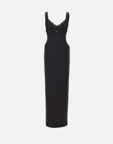 Abito lungo con inserti in pizzo RS16361 BLACK NISSA 