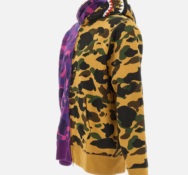 Felpa "Split Camo Shark" 001ZPM301005M PURPLE BAPE 