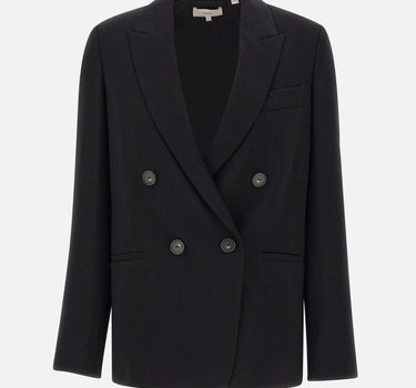 Blazer doppiopetto in crêpe V938991488 001BLK VINCE. 