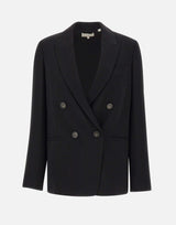 Blazer doppiopetto in crêpe V938991488 001BLK VINCE. 