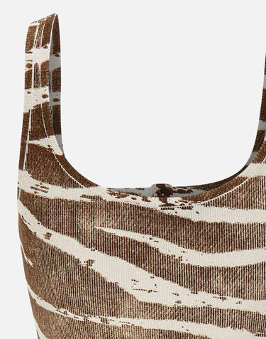 Top in costina a stampa zebra 2T123A M1035 BLUMARINE 
