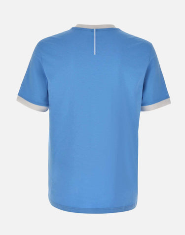 T-shirt in cotone elasticizzato con bandiera 50562134 454 BOSS 