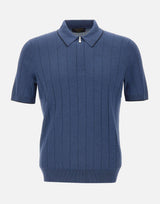 Polo in seta con zip 43128 23510570 GRAN SASSO 