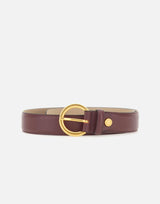 Cintura in pelle con fibbia tonda CNK00958 GRNANTIQUERUBY GIANNI CHIARINI 