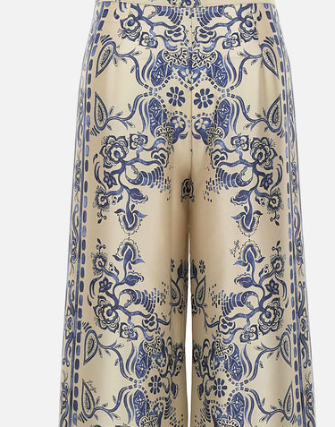 Pantaloni con stampa foulard CA6230TS555 P9652 LIU-JO 