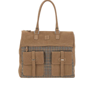 Borsa in pelle scamosciata e tessuto N77BORN06 PEL0N030040422 ELEVENTY 