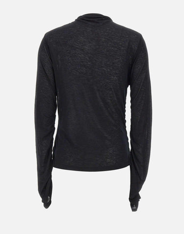 Maglia arricciata in misto lana e modal MF5448J3825 22222 LIU-JO 