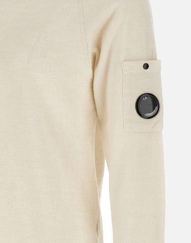 "Merino Wool Felted Crewneck Lens Sweater" 19CMKN198A 110468A103 C.P. COMPANY 