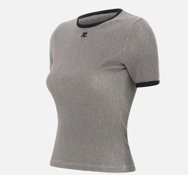 T-shirt con logo a contrasto 126JTS017JS0223 HOUND COURREGES 