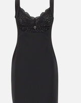 Abito midi con inserti in pizzo RS16470A BLACK NISSA 