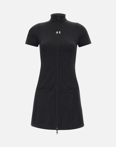 "Interlock tracksuit mini dress" 325JRO686JS0250 BLACK COURREGES 