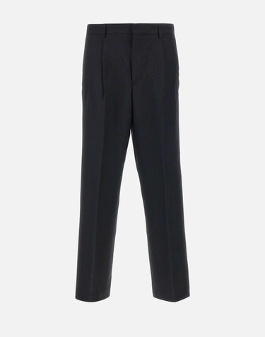 Pantaloni "Wide Pleated Trouser" in lana 41671 BLACK SUNFLOWER 