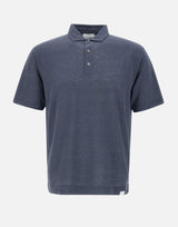Polo in lino DK87124 BLU DIKTAT 
