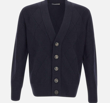 Cardigan in lana con texture a rombi 411304 041 KANGRA 