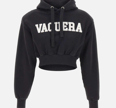 Felpa crop con cappuccio VAQ11T029 BLACK VAQUERA 