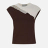 Top bicolor con anelli SP1NT008 6A44 KAOS 