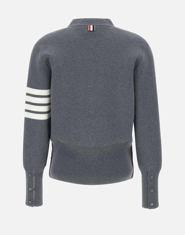 "Milano Classic V Neck Cardigan" in lana merino FKC207A 00014035 THOM BROWNE 