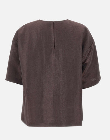Blusa in misto lino laminata 50560291 207 BOSS 