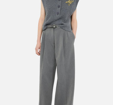 Pantaloni palazzo con cintura MF5269TS224 84006 LIU-JO 