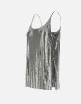 "Silver Mesh Tank Top" 25PITO054MH0004 P040 RABANNE 