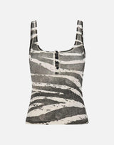 Top in costina a stampa zebra 2T123A M1039 BLUMARINE 
