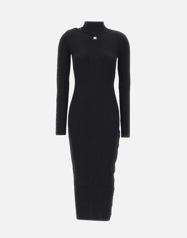 Abito lungo "Reedition Knit Dress" 325MRO692FI0001 BLACK COURREGES 