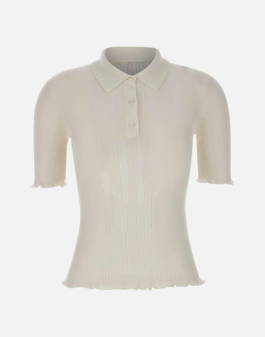 Polo con volant 1226KTP007273A WHITE VICTORIA BECKHAM 