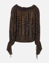 Blusa in chiffon con stampa zebrata 2C440A M5179 BLUMARINE 