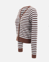 Cardigan in misto cotone a righe CA6067MS52G C3975 LIU-JO 