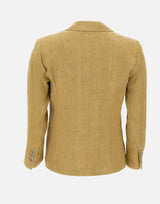 Blazer aderente in lino delavé 2613041092200 003 MARELLA 