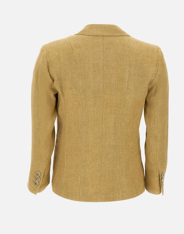 Blazer aderente in lino delavé 2613041092200 003 MARELLA 