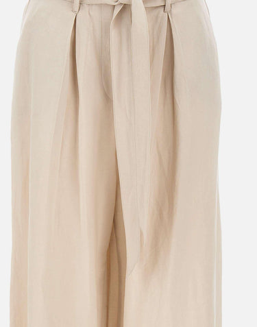 Pantaloni in lino e viscosa QPJTZ008 0035 KAOS 