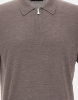 Polo in misto lana con zip 43166 16401170 GRAN SASSO 